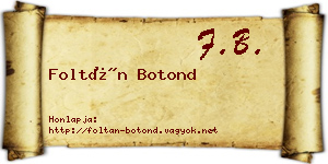 Foltán Botond névjegykártya